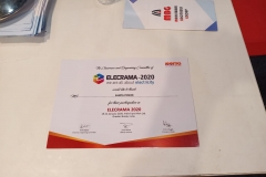 Elecrama 2020 Tradeshow Certificate